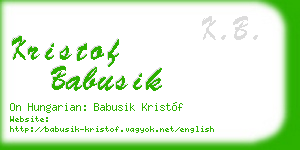 kristof babusik business card