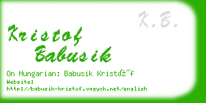 kristof babusik business card